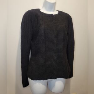 Lafayette 148 size 8 wool black textured blazer. FLAWED